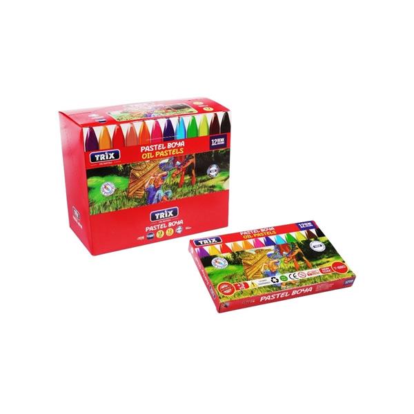 Trix 12'li Kapaklı Lüks Pastel Boya