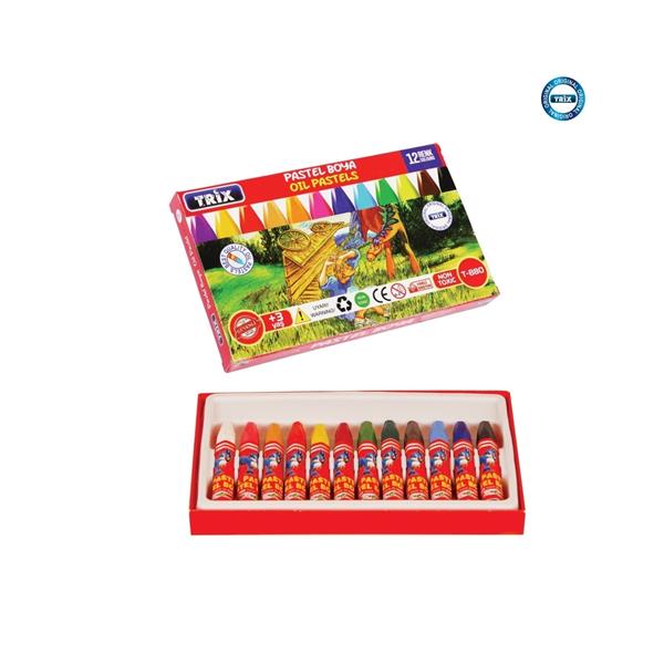 Trix 12'li Kapaklı Lüks Pastel Boya T-880