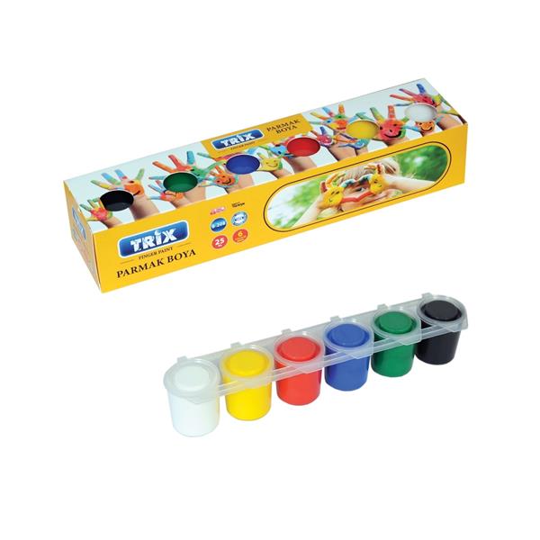 Trix 6'lı Parmak Boya 25ml Ped