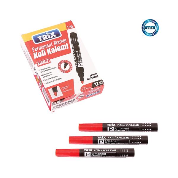 Trix Koli Kalemi - Permanent Marker- KırmızıT-768