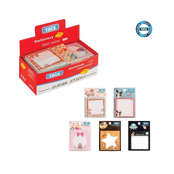 Trix Renkli Desenli Yapışkanlı Not Kağıdı