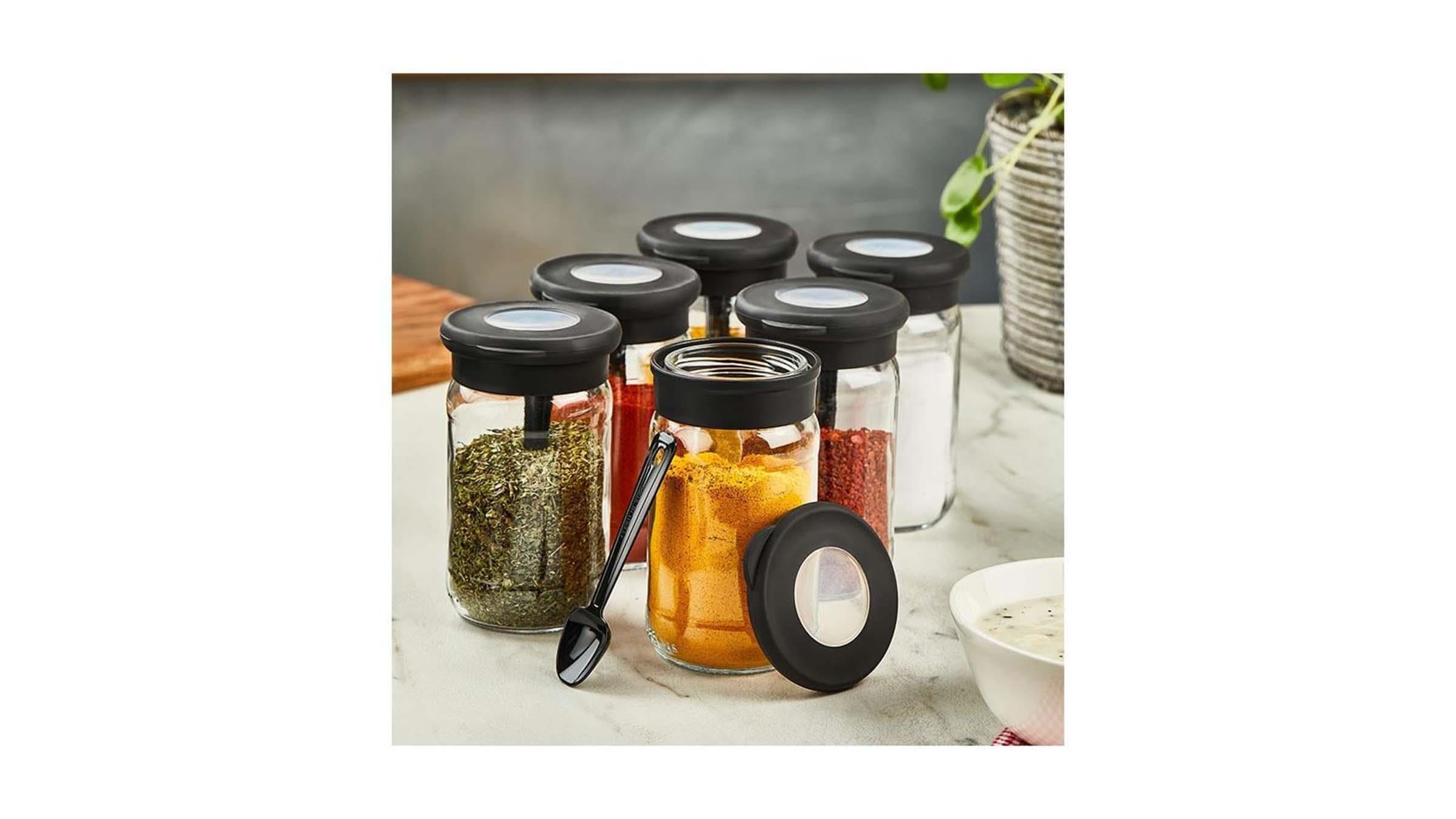 Golden Rod Cam Baharatlık Kaşıklı Set