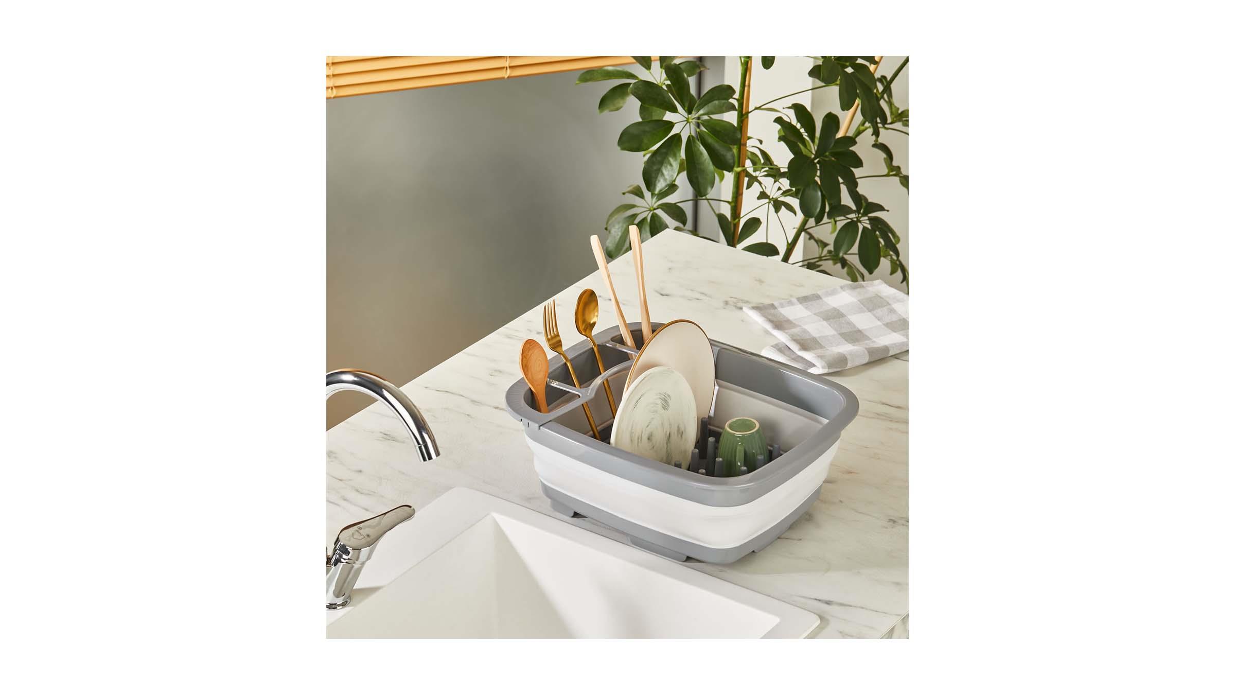 Golden Rod Gri Katlanabilir Bulaşıklık 9 Litre