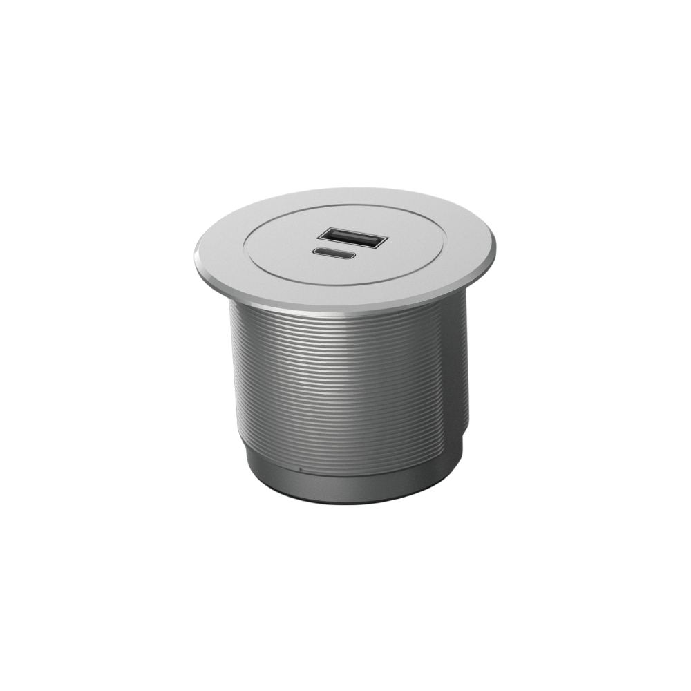 Metalline® 12 V CIRCULAR-LINE USB-A/USB-C 10W (5V-2A) YENİ- ADAPTÖRLÜ/METALİK