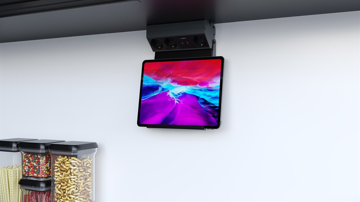 Metalline® Corner-Line Raf Priz Sistemi Tablet Raflı - Antrasit