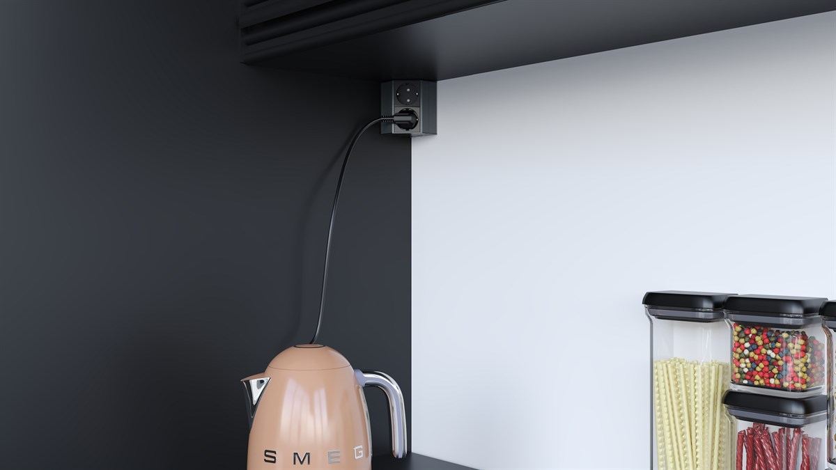 Metalline® Corner-Line Raf Priz Sistemi - Antrasit