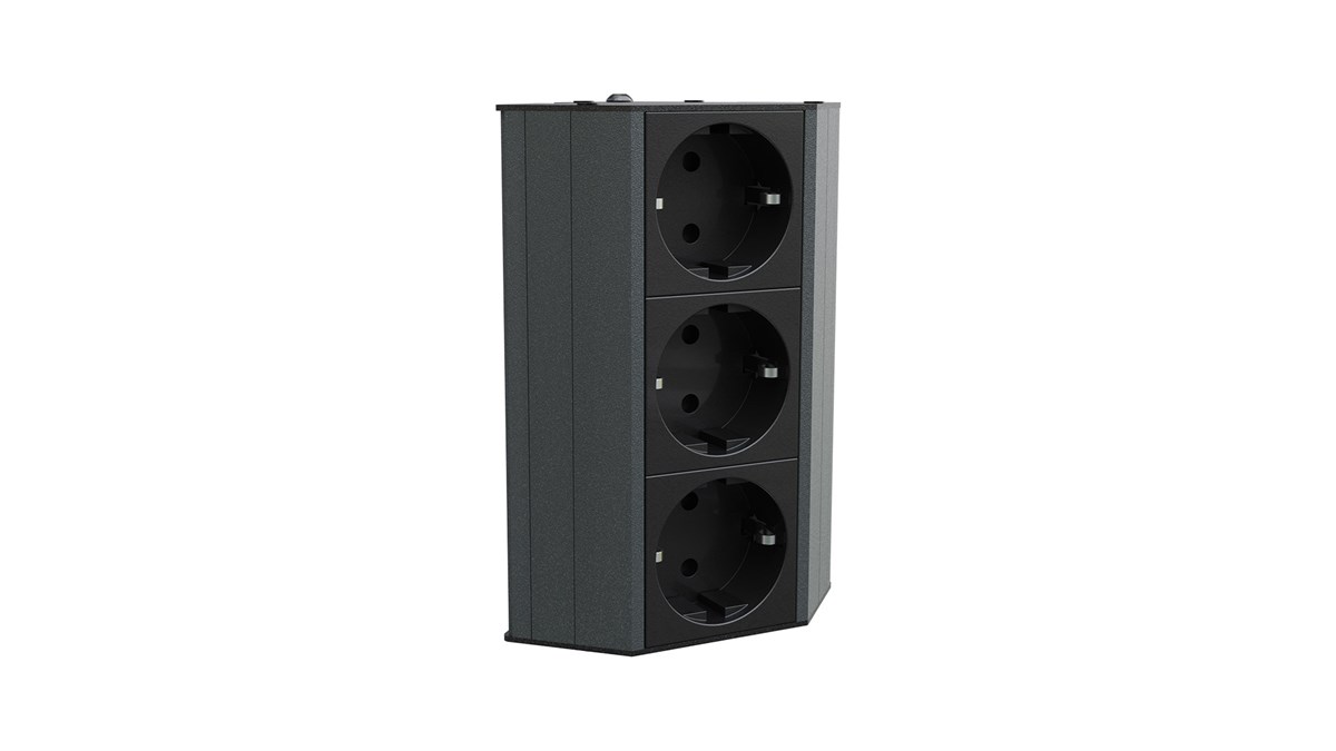 Metalline® Corner-Line Raf Priz Sistemi 3 Priz - Antrasit
