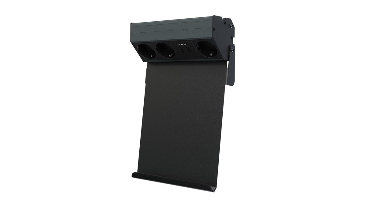 Metalline® Corner-Line Raf Priz Sistemi Tablet Raflı - Antrasit