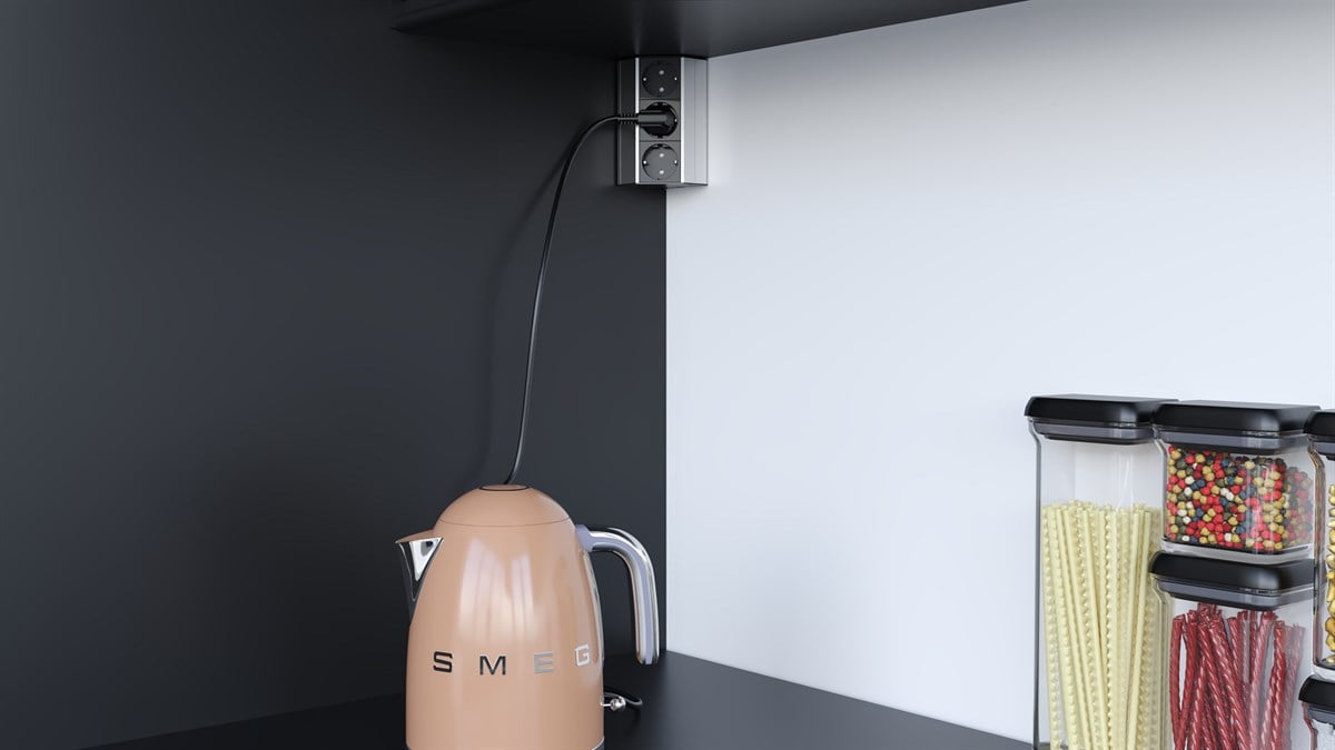 Metalline® Corner-Line Raf Priz Sistemi 3 Priz - Natürel Eloksal