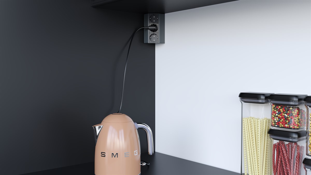 Metalline® Corner-Line Raf Priz Sistemi 3 Priz - Antrasit