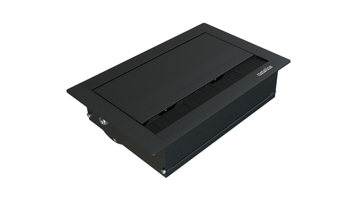 Metalline® Revo-Line Dönmeli Masaüstü Priz Kutusu USB-A / USB-C - Siyah