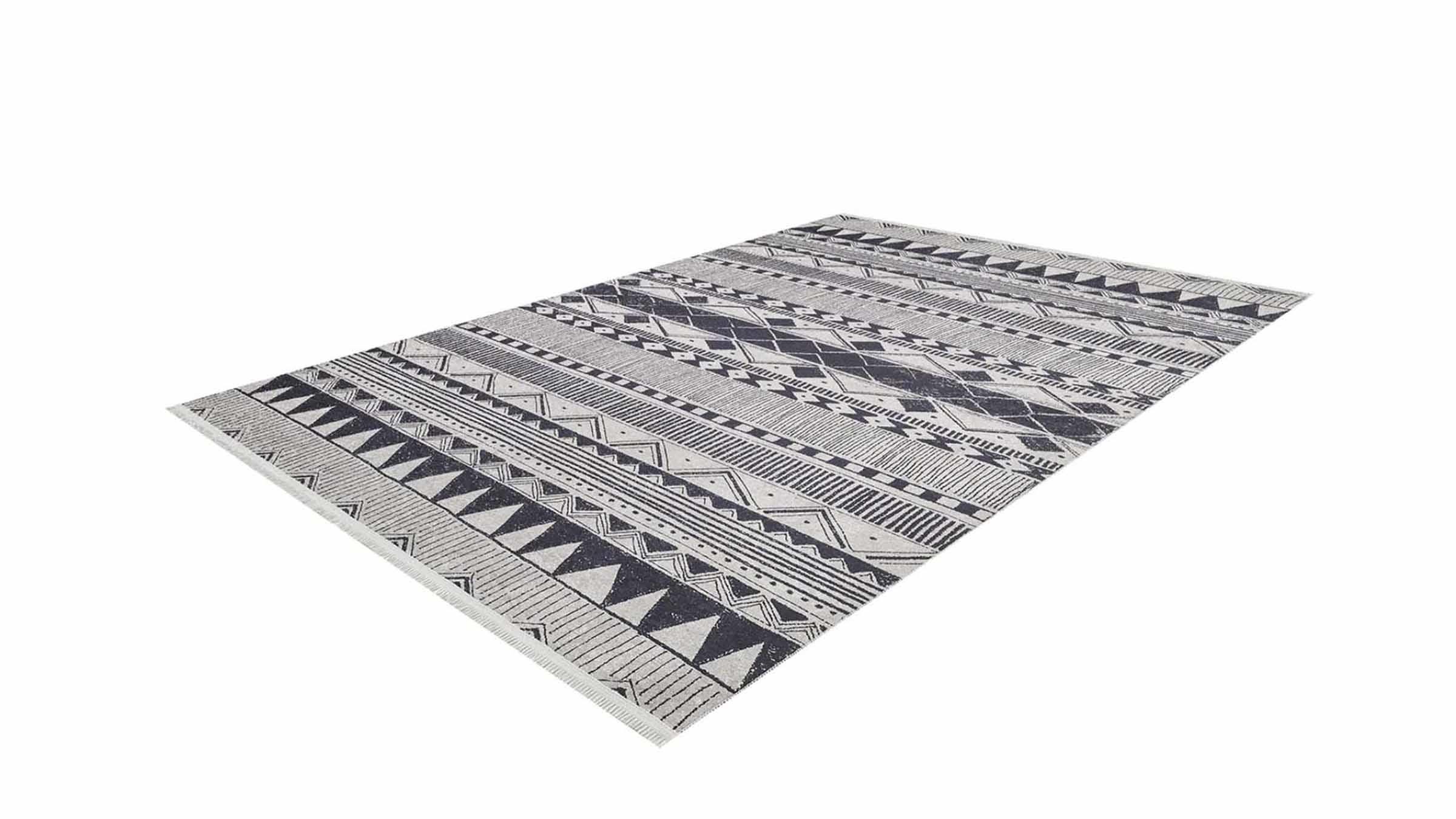 Piksel Halı Beyaz Geometrik Desenli Dijital Baskı Halı