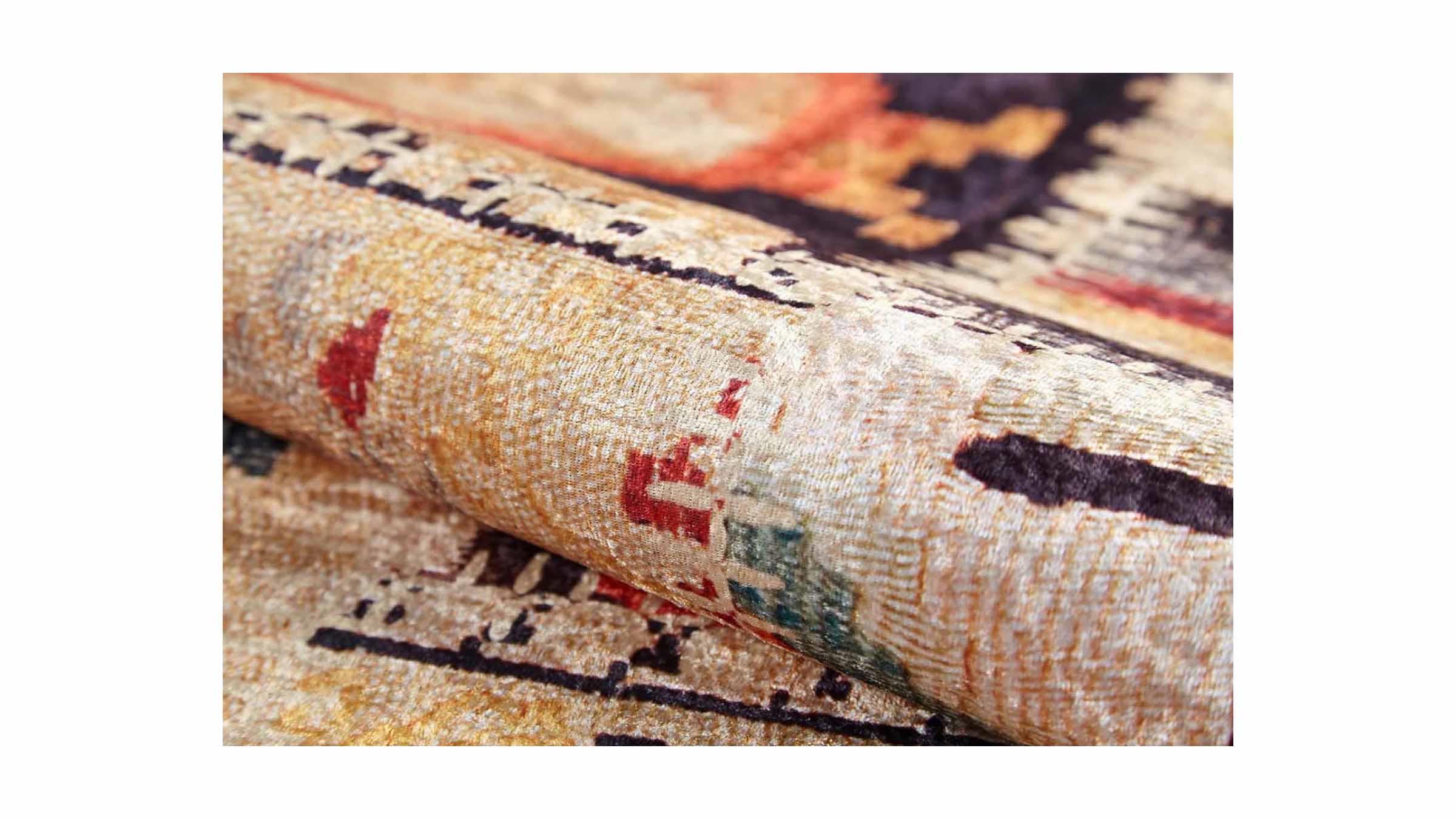 Piksel Halı Turuncu Patchwork Desen Dijital Baskı Halı