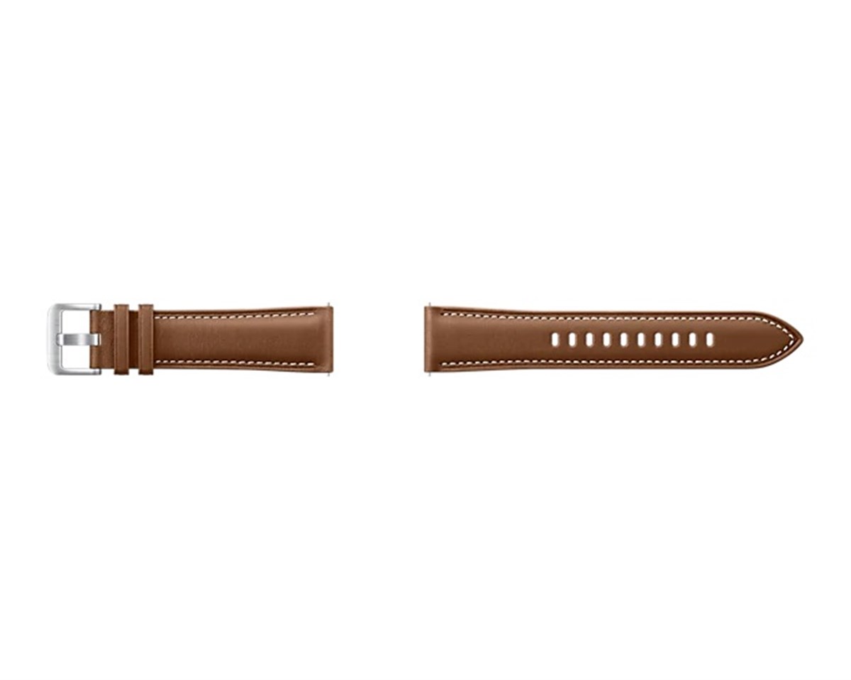 Samsung Galaxy Watch (20mm) Kahverengi Dikişli Deri Kordon