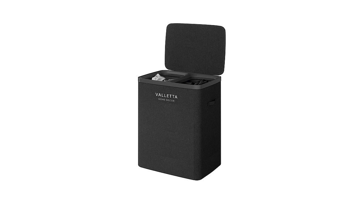 VALETTA PALOMA 100L Çift Bölmeli Çamaşır Sepeti - Siyah