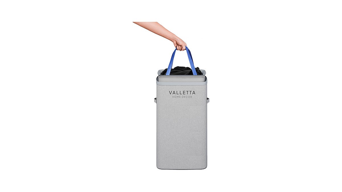 VALETTA PALOMA 60L Tek Bölmeli Çamaşır Sepeti - Açık Gri