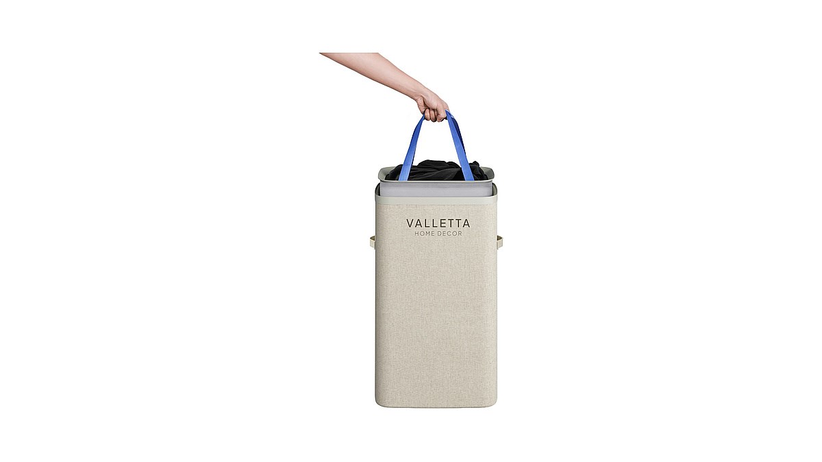 VALETTA PALOMA 60L Tek Bölmeli Çamaşır Sepeti - Kapuçino Bej