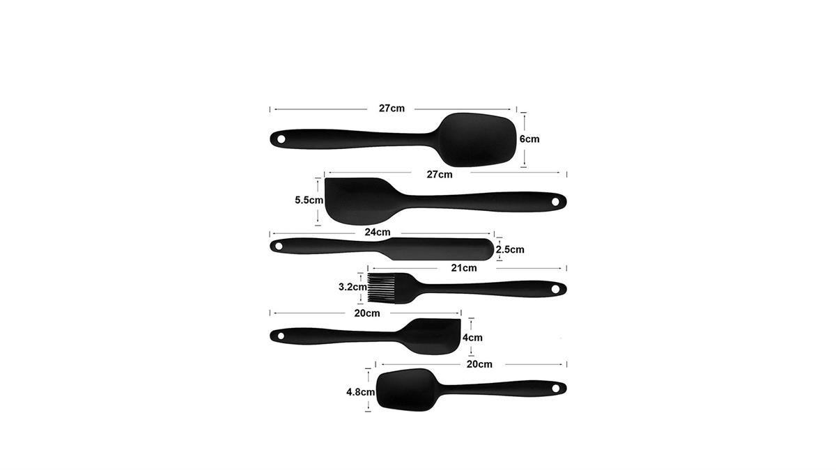 Valletta VLT1016 Drongo 6 Parça Silikon Spatula Seti - Siyah