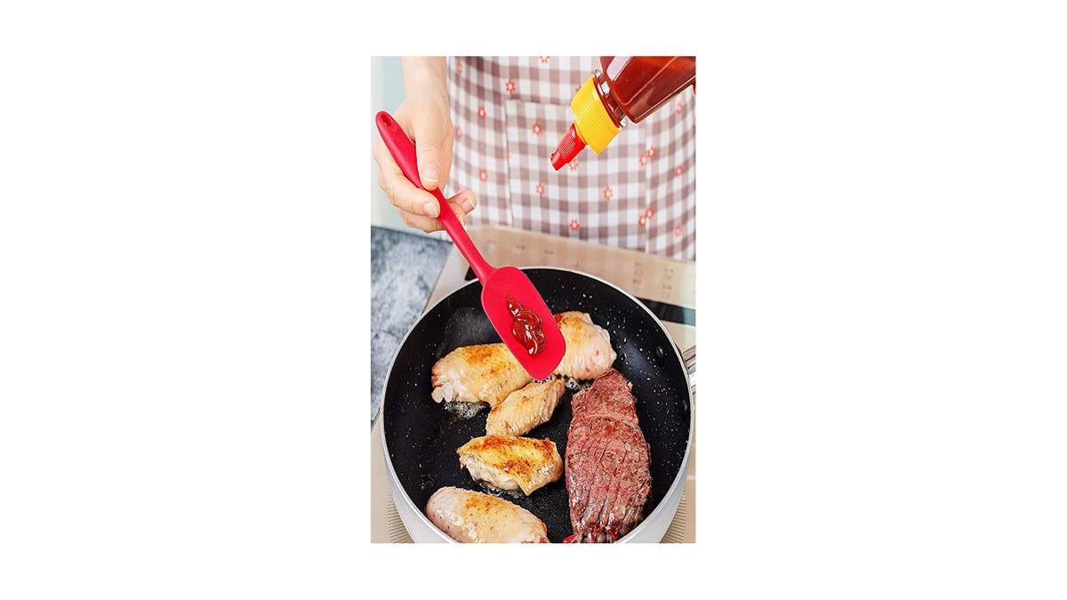 Valletta VLT1018 Drongo 6 Parça Silikon Spatula Seti - Kırmızı