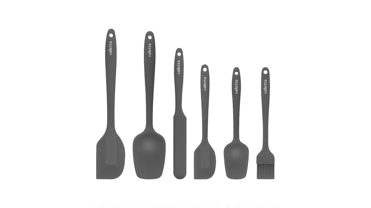 Valletta VLT1020 Drongo 6 Parça Silikon Spatula Seti - Gri