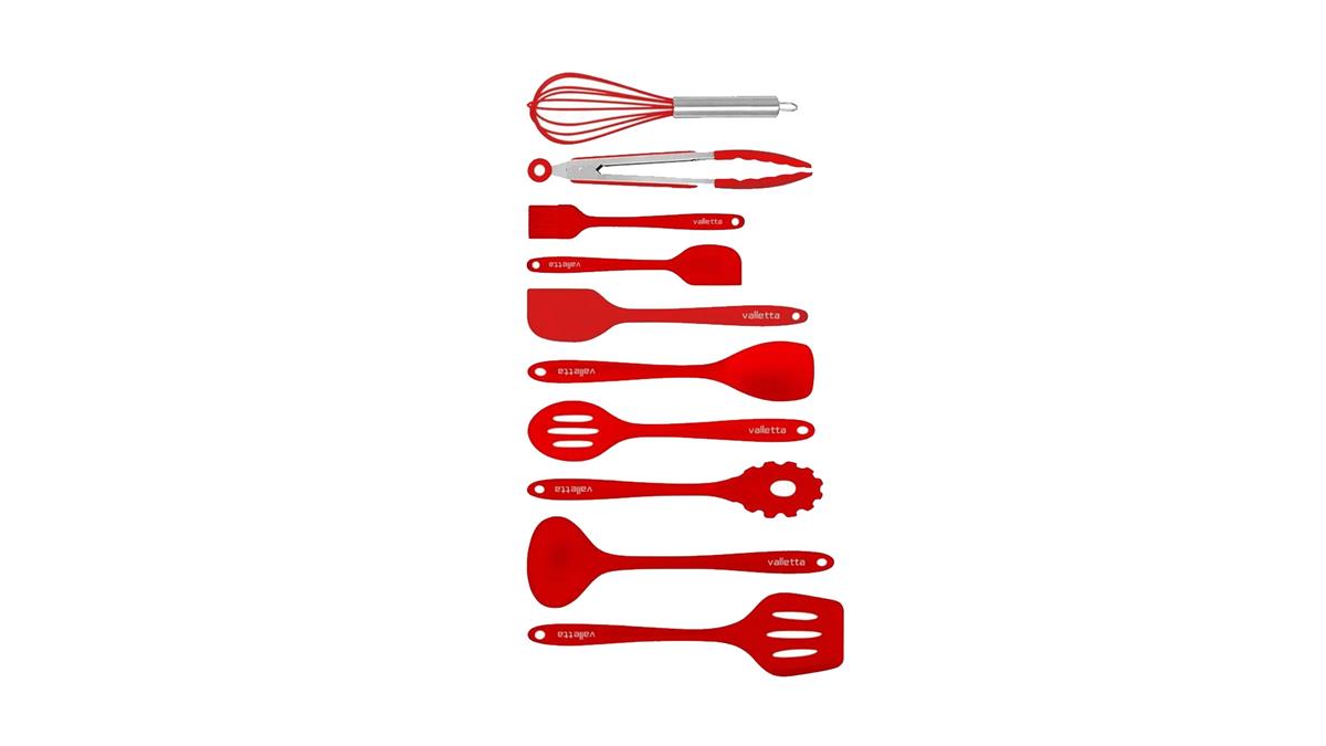 Valletta VLT1106 Salvatore 10 Parça Spatula Seti- Kırmızı