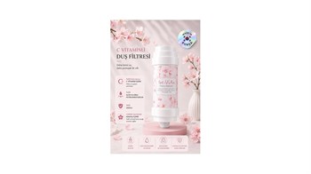Be-Vita Cherry Blossom C Vitaminli Aromatik Duş Filtresi - Cilt Besleyici Klor ve Kireç Arıtıcı Duş Filtresi (150gr)