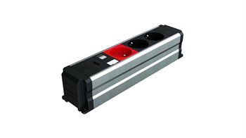 Metalline® Büro-Line Sıva Üstü Bürotik Priz Kutusu - Eloksal