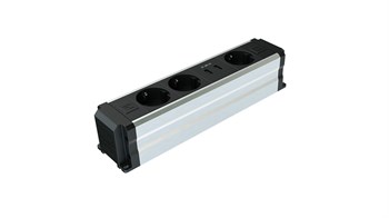 Metalline® Büro-Line Sıva Üstü Bürotik Priz Kutusu USB - Natürel Eloksal