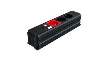 Metalline® Büro-Line Sıva Üstü Bürotik Priz Kutusu - Siyah