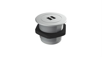 Metalline® Circular-Line Modüler Hızlı Şarj Kutusu - USB - Gümüş