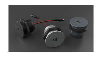 Metalline® Circular-Line Modüler Hızlı Şarj Kutusu USB-A-Gümüş