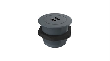 Metalline® Circular-Line Modüler Hızlı Şarj Kutusu - USB - Antrasit