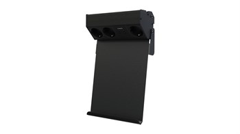 Metalline® Corner-Line Raf Priz Sistemi Tablet Raflı - Siyah