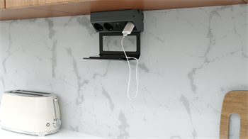 Metalline® Corner-Line Raf Priz Sistemi Telefon Raflı - Antrasit