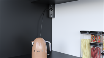 Metalline® Corner-Line Raf Priz Sistemi USB - Siyah