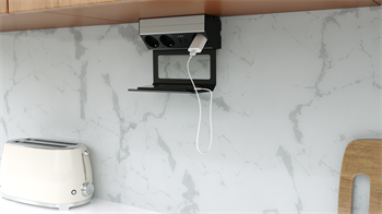 Metalline® Corner-Line Raf Priz Sistemi Telefon Raflı - Natürel Eloksal