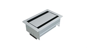 Metalline® Duo-Line Çift Açılır Fırçalı Priz Kutusu - Eloksal