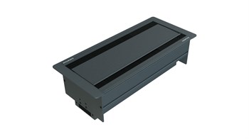 Metalline® Duo-Line Çift Açılır Fırçalı Priz Kutusu USB-UPS-CAT6/3 - Antrasit