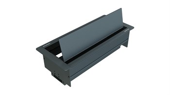 Metalline® Duo-Line Çift Açılır Fırçalı Priz Kutusu USB-UPS-CAT6/3 - Antrasit