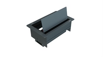 Metalline® Duo-Line Çift Açılır Fırçalı Priz Kutusu - Antrasit