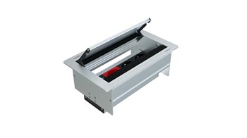 Metalline® Duo-Line Çift Açılır Fırçalı Priz Kutusu - Eloksal