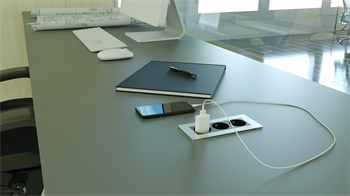 Metalline® Flat-Line Kapaksız Gömme Masaüstü Priz Kutusu - Eloksal