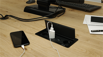 Metalline® Klip-Line Bas-Aç Priz Sistemi USB-A / USB-C - Siyah