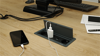 Metalline® Klip-Line Bas-Aç Priz Sistemi USB-A / USB-C - Antrasit