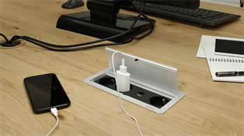 Metalline® Klip-Line Bas-Aç Priz Sistemi USB-A / USB-C - Natürel Eloksal