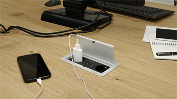 Metalline® Klip-Line Bas-Aç Priz Sistemi USB - Natürel Eloksal