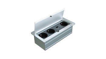 Metalline® Klip-Line Bas-Aç Priz Sistemi USB-A / USB-C - Natürel Eloksal