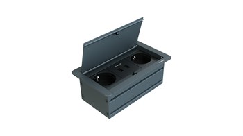 Metalline® Klip-Line Bas-Aç Priz Sistemi USB - Antrasit