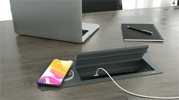 Metalline® Max-Line Kablosuz Şarjlı Masaüstü Priz Kutusu USB - Antrasit