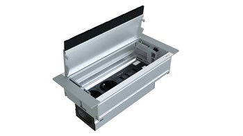 Metalline® Push-Line Bas-Aç Masaüstü Priz Kutusu - Eloksal